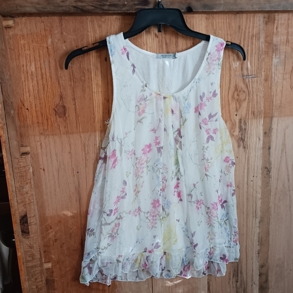 Tendenze Silk Yellow Floral Print Tank - Picture 11 of 11